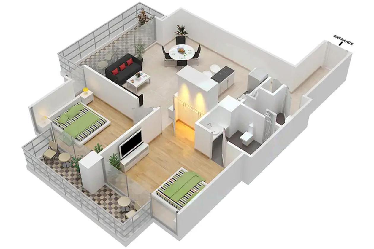 Lux Contemporary Suite With Full Marina View 6 Dubai Luaran gambar